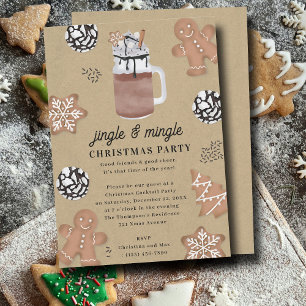 Hot Cocoa Chocolate Cookies Christmas Party Invitation