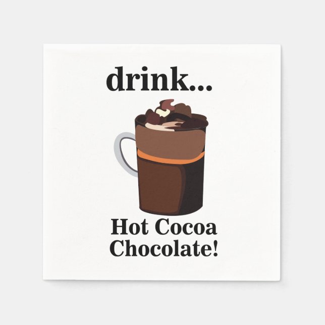 Hot Cocoa Chocolate Party Napkin (Front)