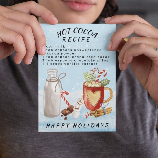Hot Cocoa Chocolate Recipe  Christmas  Postcard (Creator Uploaded)