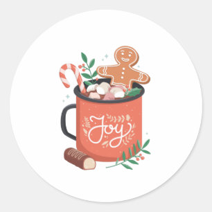 HOT COCOA CHRISTMAS CLASSIC ROUND STICKER