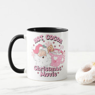 "Hot Cocoa Christmas Movies" Vintage Santa Mug