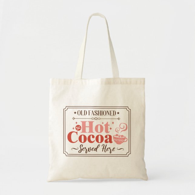 Hot Cocoa Christmas Sign Tote Bag (Front)