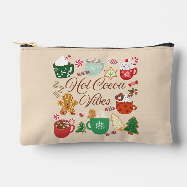 Hot Cocoa Christmas Vibes Accessory Pouch (Front)
