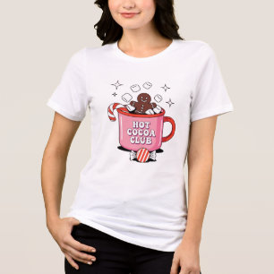 Hot Cocoa Club Christmas Mug Design Tri-Blend Shirt