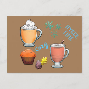 Hot Cocoa Coffee Cosy Hygge Time Postcard