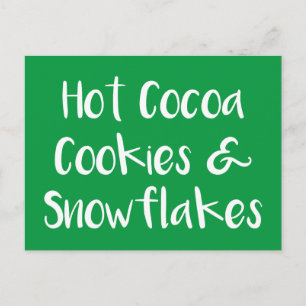 Hot Cocoa Cookies and Snowflakes Postcards