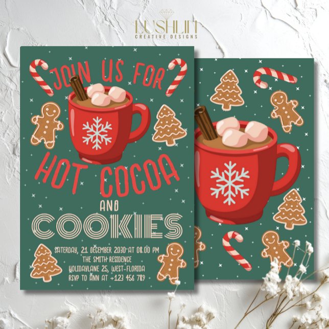 Hot Cocoa & Cookies Holiday Invitation | Christmas (Creator Uploaded)