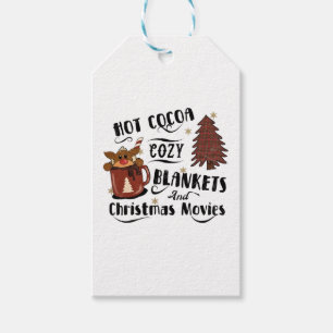 Hot Cocoa Cosy Blankets And Christmas Movies Cute  Gift Tags