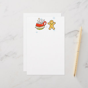 hot cocoa drink + gingerbread man stationery