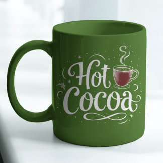 Hot Cocoa Elegant White Script Quote Hot Cocoa Mug