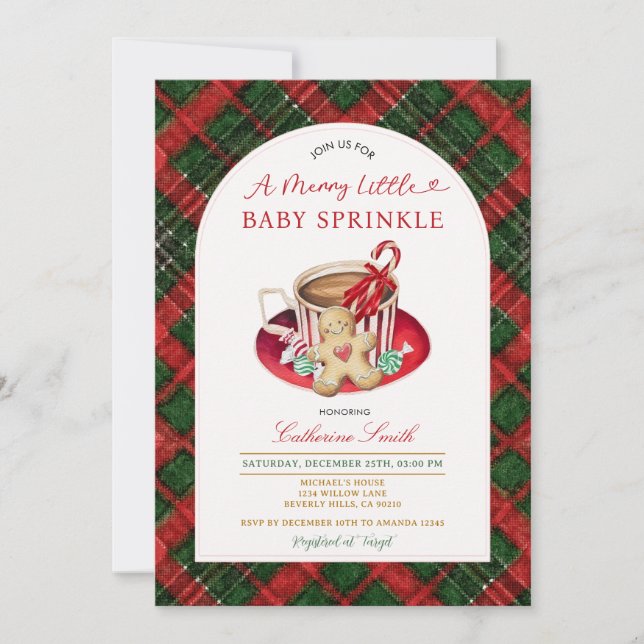 Hot Cocoa Gingerbread Baby Sprinkle Invitation (Front)