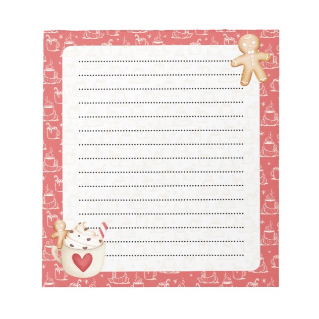 Hot Cocoa & Gingerbread Cookie Notepad (Front)