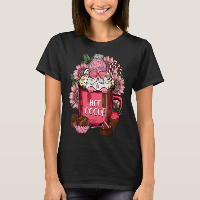 Hot Cocoa Gnomes Drink Hot Chocolate Valentines Da T-Shirt (Front)
