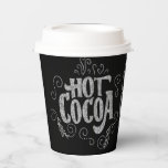 Hot Cocoa Hand Lettering Chalkboard Two-Tone Coffe Paper Cups<br><div class="desc">This chalkboard hot cocoa cup features chalk hand lettering that says "Hot Cocoa" on a faux chalkboard background. The chalkboard is surrounded by a wooden frame.  The lettering features decorative swashes and ornamental swirls.</div>