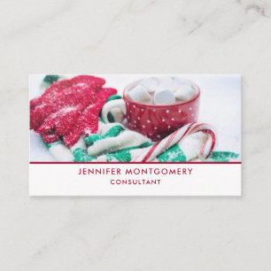 Hot Cocoa Marshmallows & Candy Cane Christmas Business Card