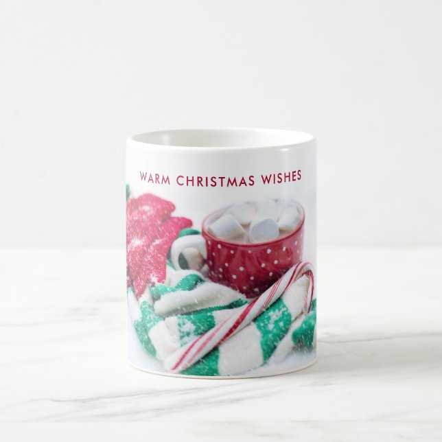 Hot Cocoa Marshmallows & Candy Cane Christmas Coffee Mug (Center)