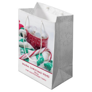 Hot Cocoa Marshmallows & Candy Cane Christmas Medium Gift Bag