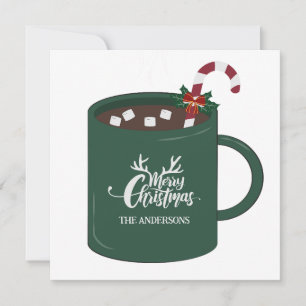 Hot cocoa mug christmas holiday card