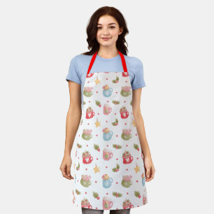 Hot Cocoa Mug Pattern Apron