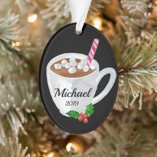 Hot Cocoa Mug Personalised Ornament (Tree)