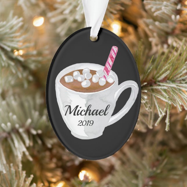 Hot Cocoa Mug Personalised Ornament (Tree)