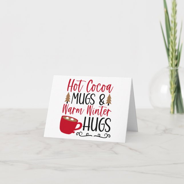 Hot Cocoa Mugs & Hugs Card (Front)