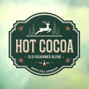Hot cocoa old fashion blend Christmas Window Cling