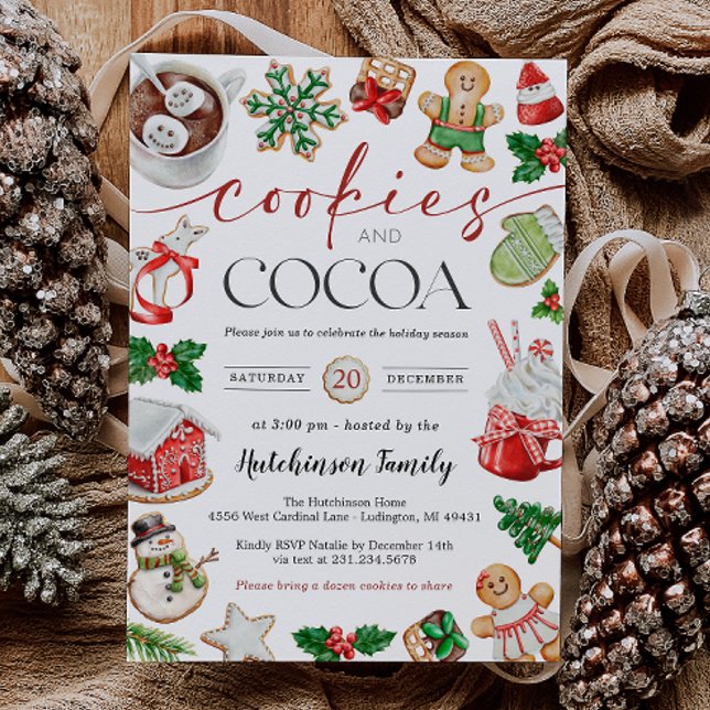 Hot Cocoa Party Invitation - Cookies and Cocoa (Hot Cocoa Party Invitation - Cookies and Cocoa)