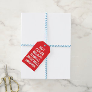 Hot Cocoa Rudolph Flannels Jingle Bells Santa Gift Tags