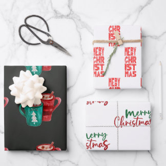 Hot Cocoa Rustic Christmas Wrapping Paper Sheet