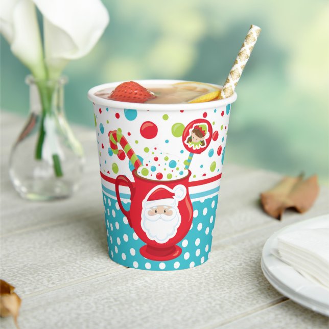 Hot cocoa Santa mug Christmas treats Paper Cups (Insitu)