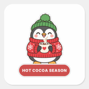 Hot Cocoa Season Cute Christmas Penguin Sticker