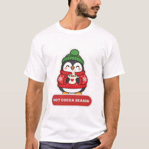Hot Cocoa Season Cute Christmas Penguin T-Shirt