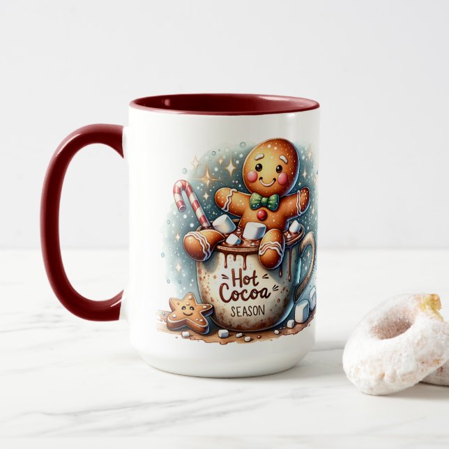 Hot Cocoa Season Gingerbread Cookie Mug (With Donut)