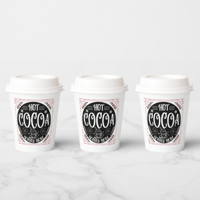Hot cocoa served here Christmas party Paper Cups (Multi)