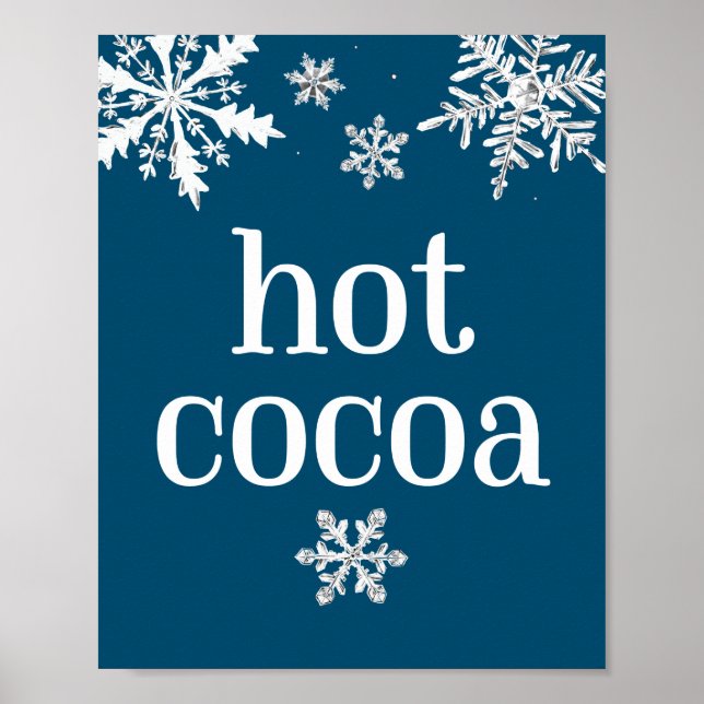 Hot Cocoa Snowflake Party Sign (Front)