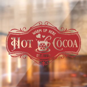 Hot Cocoa warm here Christmas Window Cling