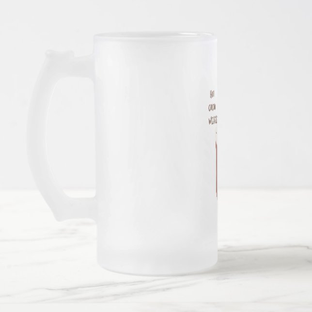 Hot cocoa weather  frosted glass beer mug (Left)
