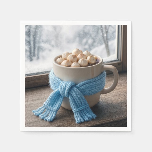 Hot Cocoa With Winter Scarf Napkin (Front)