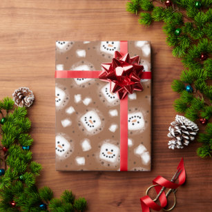 Sweet Christmas Kraft Wrapping Paper Sheets