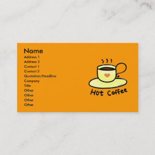 Hot coffee business card