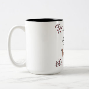 Hot Coffee Cosy Hand Drawn Coffee Lovers Botanical Two-Tone Coffee Mug