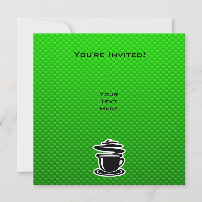 Hot Coffee; Green Invitation (Front)