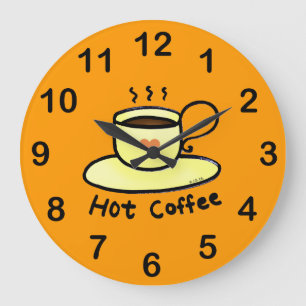 hot coffee large clock