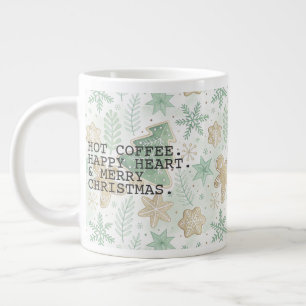 Hot Coffee Merry Christmas Large Coffee Mug