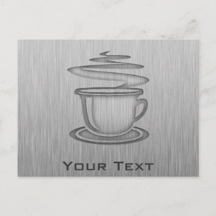 Hot Coffee; Metal-look Postcard