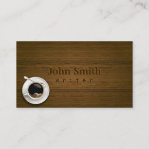 Hot Coffee on the Table Writer Business Card