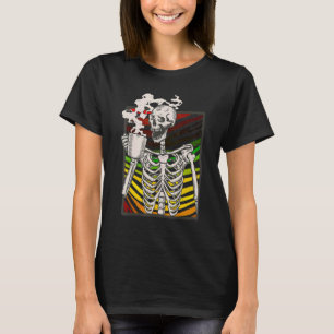 Hot Coffee Skeleton Skeleton Drinking Coffee Sk T-Shirt