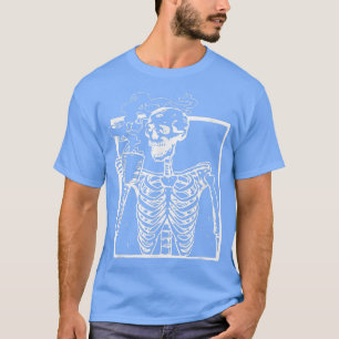 Hot Coffee Skeleton, Skeleton Drinking Coffee T-Shirt