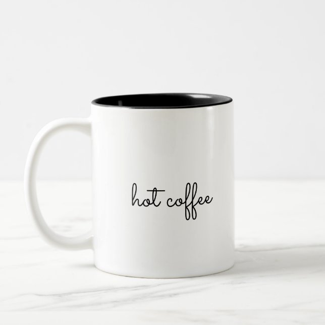 hot coffee Two-Tone coffee mug (Left)